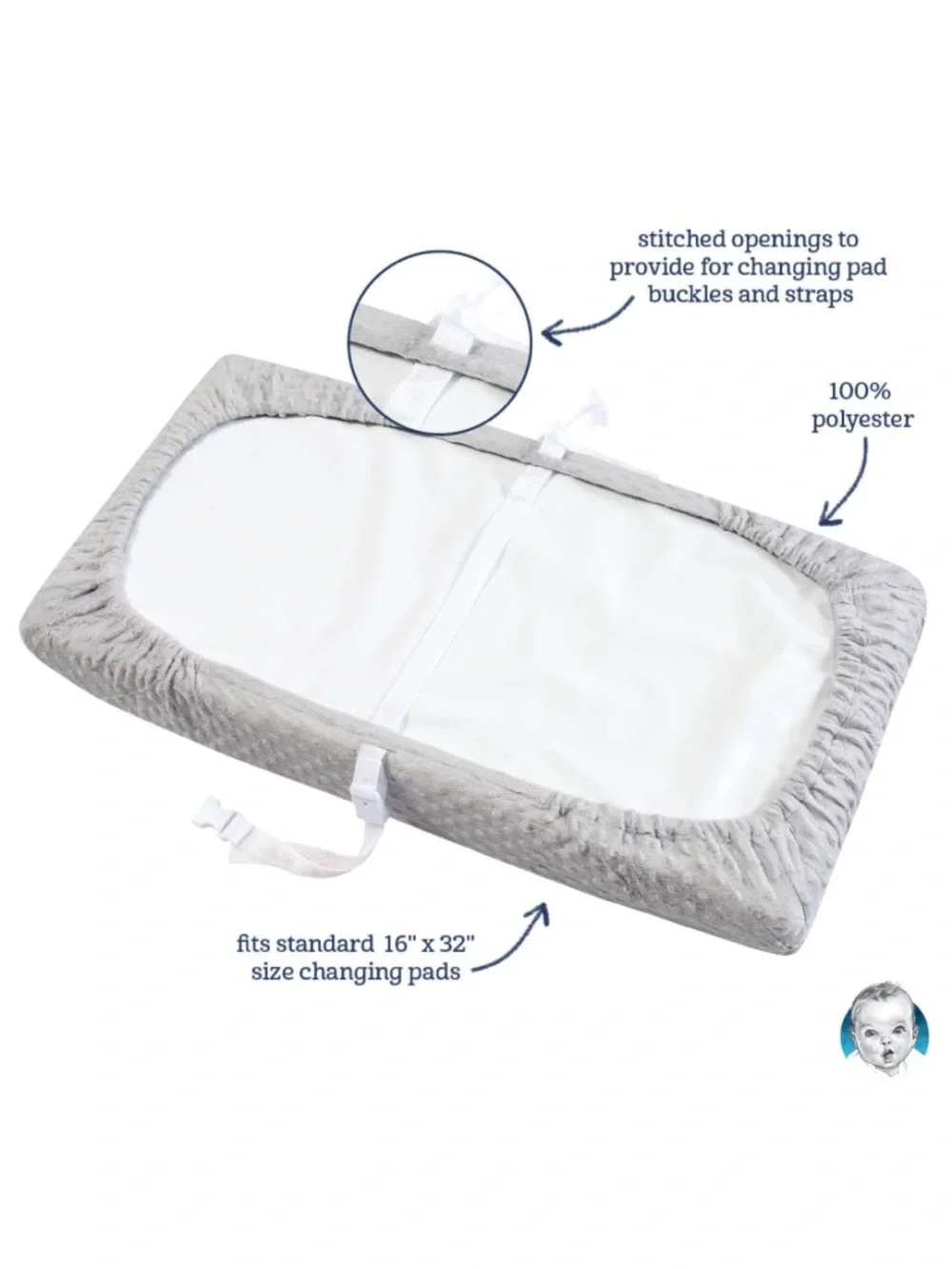 Pink Textured Baby Changing Pad Cover - Picture 3 of 7